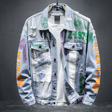 Spray Painted Jacket Trending Graffiti Denim Jacket Casual Jacket