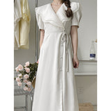 Kim Kardashian Marilyn Monroe Dress Summer French Style V-neck Dress Chiffon Dress