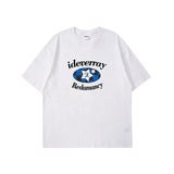 Man Summer T Shirt Checkerboard Star Letters Printing