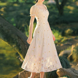 Women cottagecore Dress Sweet Dress Summer Temperament Long Skirt