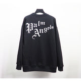 Palm Angels Angels Letter Print Sweatshirt Men's and Women's Casual High Street Loose Pullover