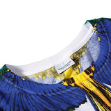 Marcelo Burlon T Shirt Fashion Brand Forest Parrot Wings Feather Printed Short Sleeve T-shirt Men and Women BF Half Sleeve