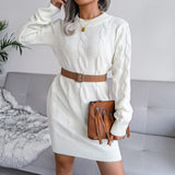 Sweater Dress Outfit With Tights 2 Piece Set Woolen Skirt Knitted Dress Women's Dress