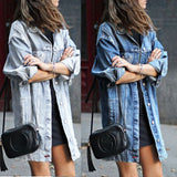 Beth Dutton Outfits Spring and Summer Mid-Length Dark Hole Denim Trench Coat