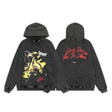Present Hoodie Heavy Distressed Hooded Sweater Loose