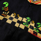 Letterman Jacket Outfit Senior Jackets Varsity Baseball Coat Cartoon Embroidered PU Leather Sleeve Stitching Baseball Uniform Men