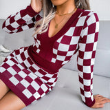 Sweater Dress Outfit With tights 2 Piece Set Knitted Dress