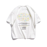 Men's T-shirt Summer Loose Street round Neck Short Sleeve Half Sleeve T-shirt Letter Print Tee Men