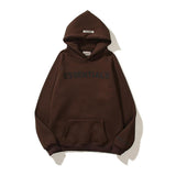 Fog Fear Of God Essentials Hoodie Tops Autumn and Winter Double Line ThreeDimensional Letter Print Sweatshirt Hoodie Men and Women FleeceLined Fear Of God