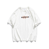 Men's T-shirt Summer Snow Mountain Letter Printed round Neck Short Sleeve Men's Loose-Fitting Casual T-shirt Cotton Half Sleeve