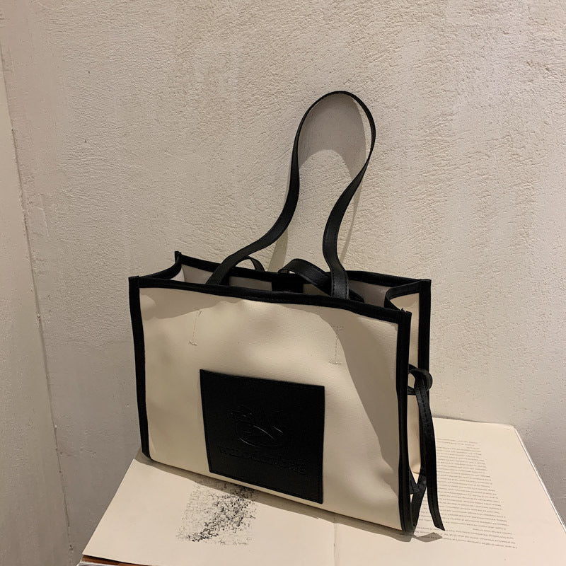 The Teacher Tote Tote Bag Soft Leather Tote Women's Autumn Simple Vintage Bag Shoulder Women Hand-Carrying Crossbody Bag
