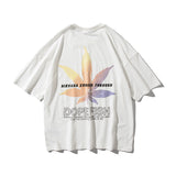 Men's T-shirt Summer round Neck Loose T-shirt Men's Maple Leaf Printed Short Sleeve Fashion Brand Half Sleeve Wide T