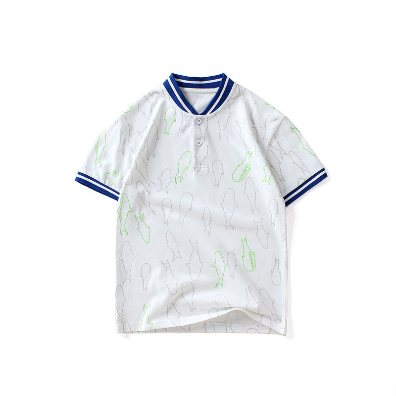 Children Boy Polo Shirts Children T-shirt Summer V-neck Short Sleeve T-shirt Short Sleeve