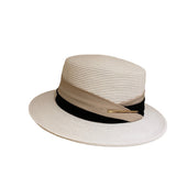 Straw Hat Dual-Color Patchwork Decorative Flat Top Hat