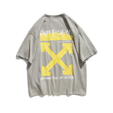 Summer Cotton Personality Creative Printing Short Sleeve Unisex Wear round Neck Loose Couple T-shirt