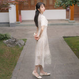 Women's Cottagecore Dress Girl's Retro Cheongsam Dress Elegant Dress