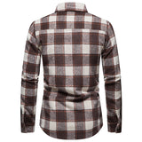 Mens Flannel Jacket Men's Thickened Warm Woolen Flannel Casual Shirt