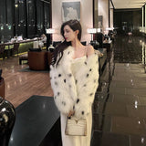 Women Dalmatian Coat Fox Fur Fur Coat Spot Ladies