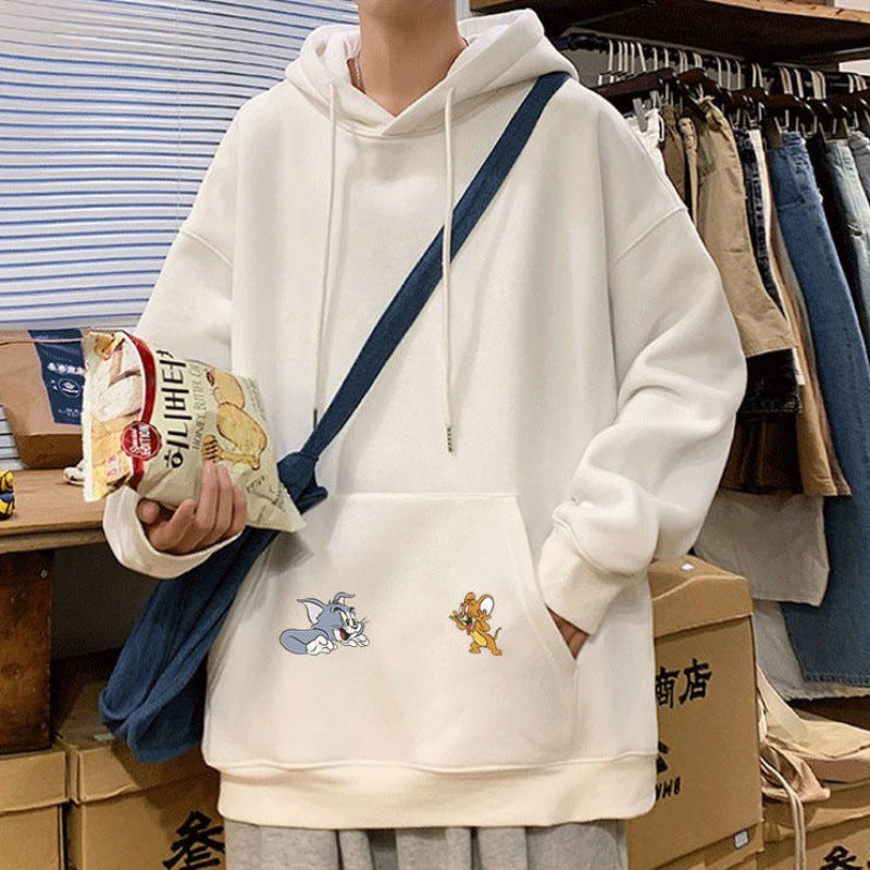 Tom and Jerry Hoodie Printing Plus Velvet