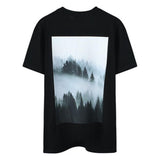 Fog Essentials Tshirts Fear Of God Fog Multiline Essentials Forest Print Short-Sleeved T-shirt for Men and Women