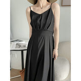 Kim Kardashian Marilyn Monroe Dress Summer Solid Color Suspender Dress
