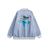 Letterman Jacket Outfit Senior Jackets Varsity Baseball Coat Printed Jacket Coat Loose Lapel Baseball Uniform