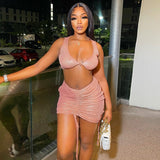 Women Top & Skirt 2 Piece Set Summer New Women's Clothing Fashion Sexy Low-Cut Vest Slim Fit Sheath Skirt Suit Women