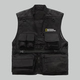 Men Utility Vest Work Zipper Tactical Work Vest Slim Pocket Jacket Multi-Pocket Thin Men's Pocket Vest