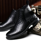 Indo Western Shoes Heavy Industry Woven Surface High-Top Men's Shoes Elastic Sleeve Chelsea Boots