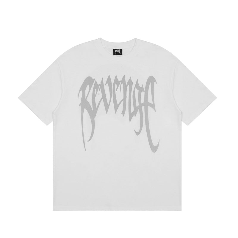 Revenge T Shirt Revenge Reflective Skull Printed T-shirt Dark Men and Women Couple Loose High Street Short Sleeve