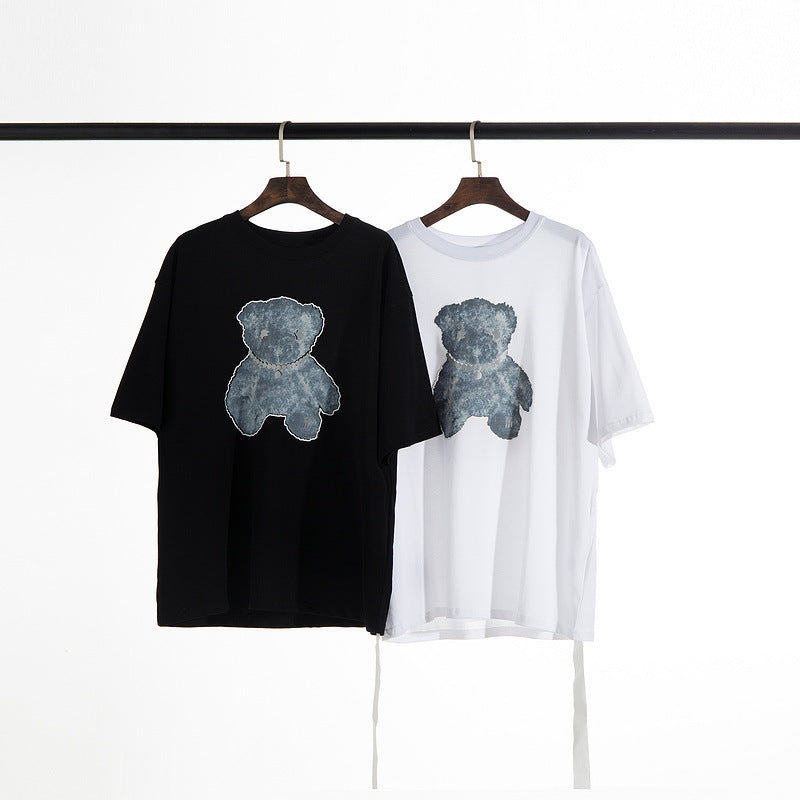 We11done T Shirt Spring And Summer Reflective Printed All-Matching Men 'S And Women 'S Short-Sleeved T-shirt Loose