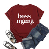 Boy Mama T Shirt Mama Printed Short Sleeve T-shirt