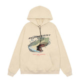Represent Hoodie Represent Shark Head Portrait Letter Print American High Street Washed and Worn Retro Hooded Sweater Hoodie Winter