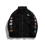 Man Fall Winter Outfis Winter Clothes Solid Color Stand-up Collar Cotton-Padded Coat Loose Street Couple Casual Jacket