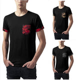 jogging shorts for men Slim Fit Muscle Gym Men Shorts Men Casual Sports T-shirt Slim Fit Fashion Camouflage Contrast Color Pocket Sleeve