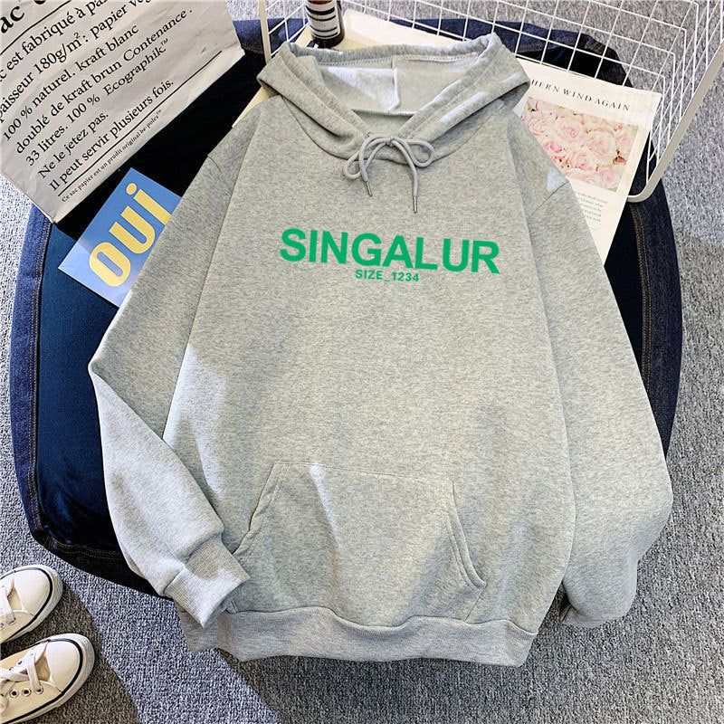 Slogan Graphic Hoodie Cartoon Print Top Coat