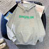 Slogan Graphic Hoodie Cartoon Print Top Coat