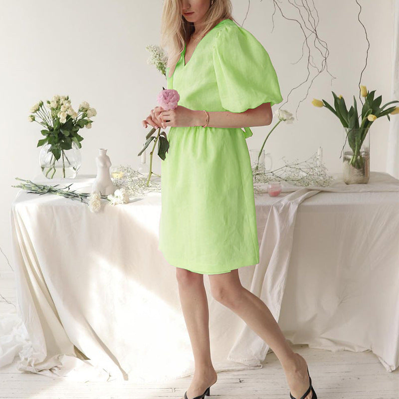 Women Bohemian Dress Women's Summer Cotton and Linen Dress