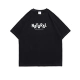 Men's T-shirt Letter Print Short-Sleeve T-shirt Men's Summer Cotton Half Sleeve Casual Loose Top Summer round Neck