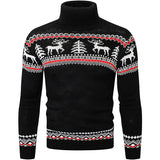 Ugly Christmas Sweater Turtleneck Sweater Autumn and Winter Elk Pattern Sweater