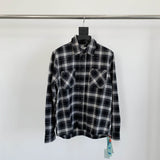Off White Sweatshirt Long Sleeve Autumn Shirt Autumn Off Irregular Splash Ink Spray Paint Arrow Plaid Shirt for Men and Women