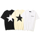 Kanye T Shirt Summer Hip Hop Five-Pointed Star Short Sleeve T-shirt Men and Women Loose Half T-shirt
