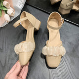 Nude Chunky Heel Sandals