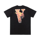 Vlone Summer Fashion Printed Short Sleeve Loose Oversized Tshirt