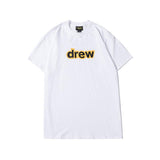 Justin Bieber Drew House Smiley round Neck Male and Female Couples Wear Letter Printed High Street Short Sleeve Tshirt