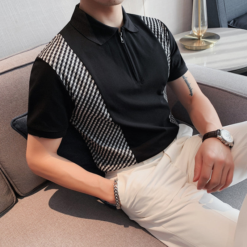 Men Polo Shirts Slim Fit Business Lapel T-shirt