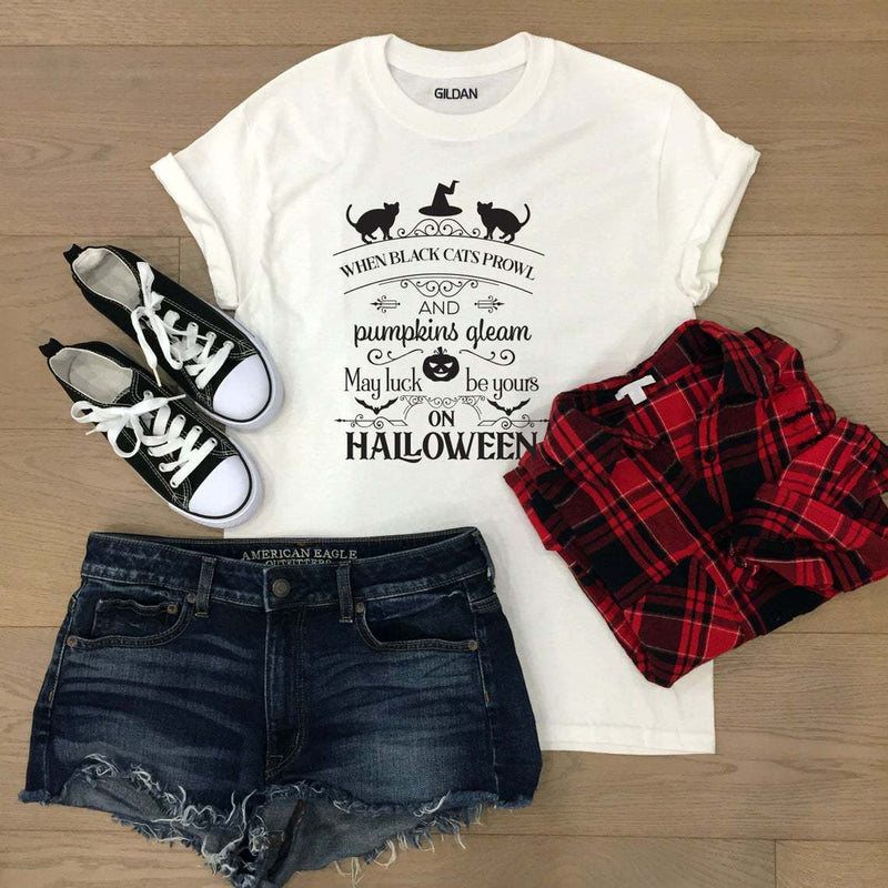 Halloween Costumes Witch Pumpkin Pumpkin Print round Neck T-shirt for Women