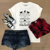 Halloween Costumes Witch Pumpkin Pumpkin Print round Neck T-shirt for Women