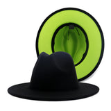 Walter White Fedora Two-Tone Woolen Hat Double-Sided Felt Hat Autumn and Winter Assorted Colors Retro