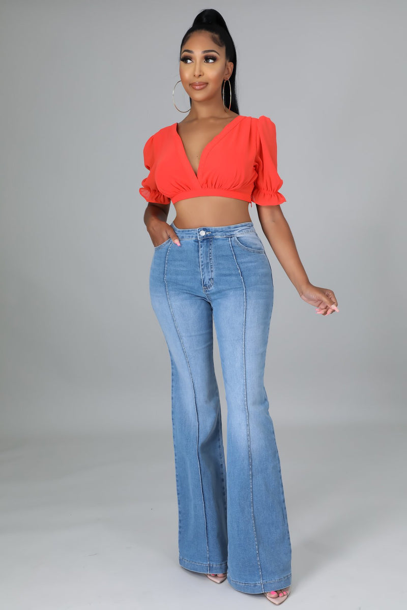 Women Distressed Denim Jeans Ripped Jean Bell-Bottom Pants Folding Jeans for Women